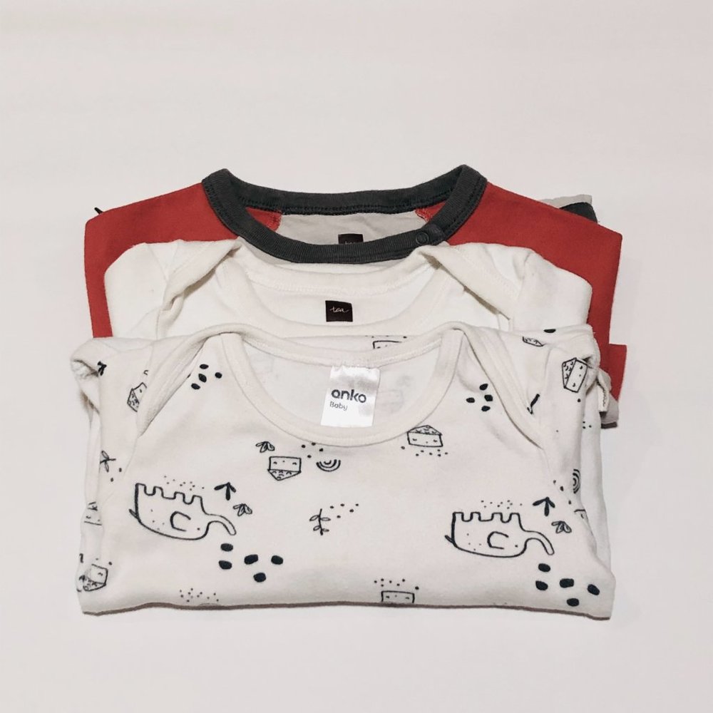 Tea Collection & Anko long sleeve onesies LOT